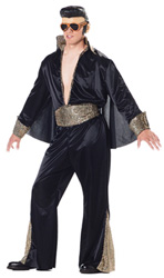 Elvis Rock Legend Deluxe Black Jumpsuit - Elvis Costumes